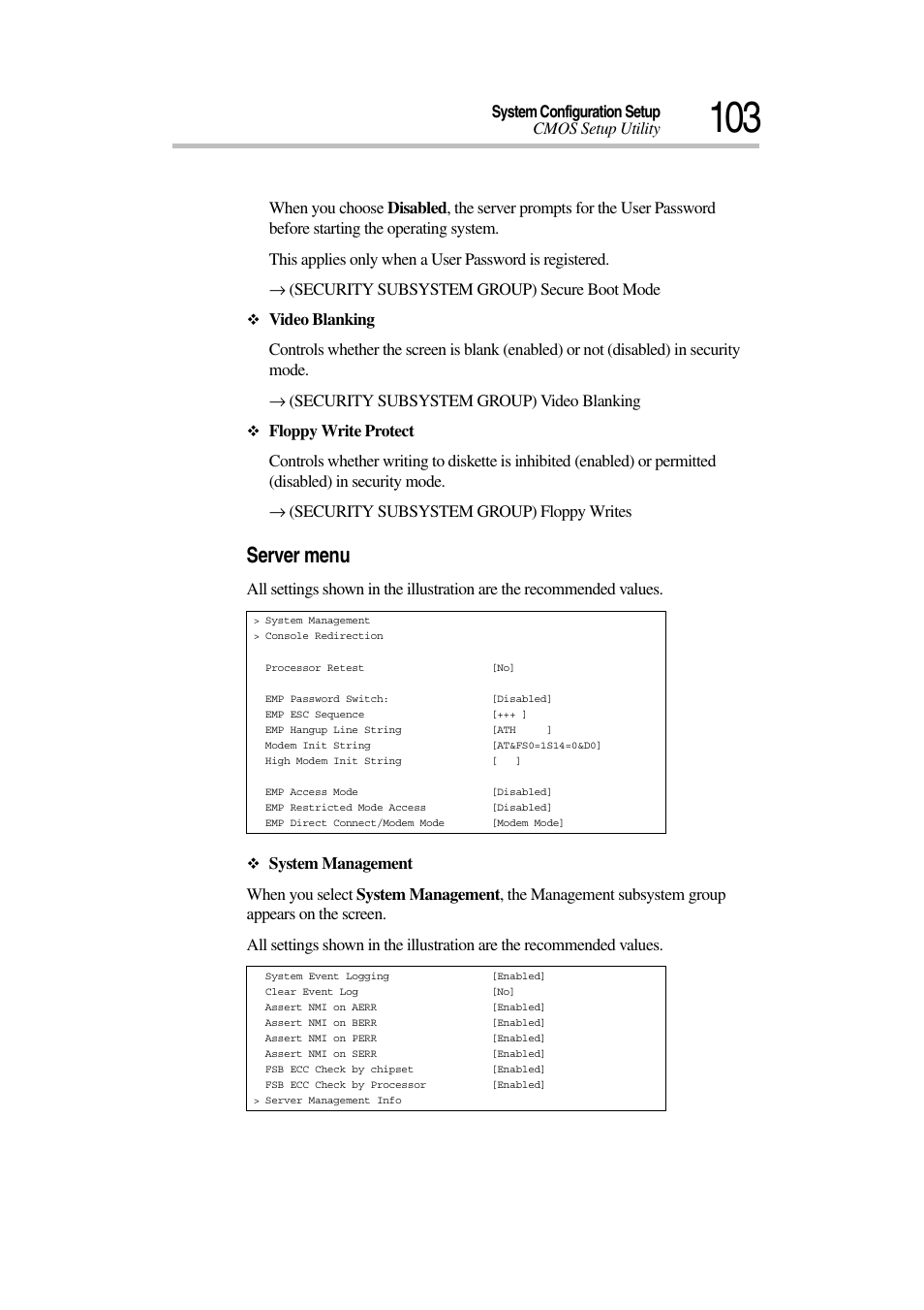 Server menu | Toshiba Magnia 7010 User Manual | Page 119 / 182
