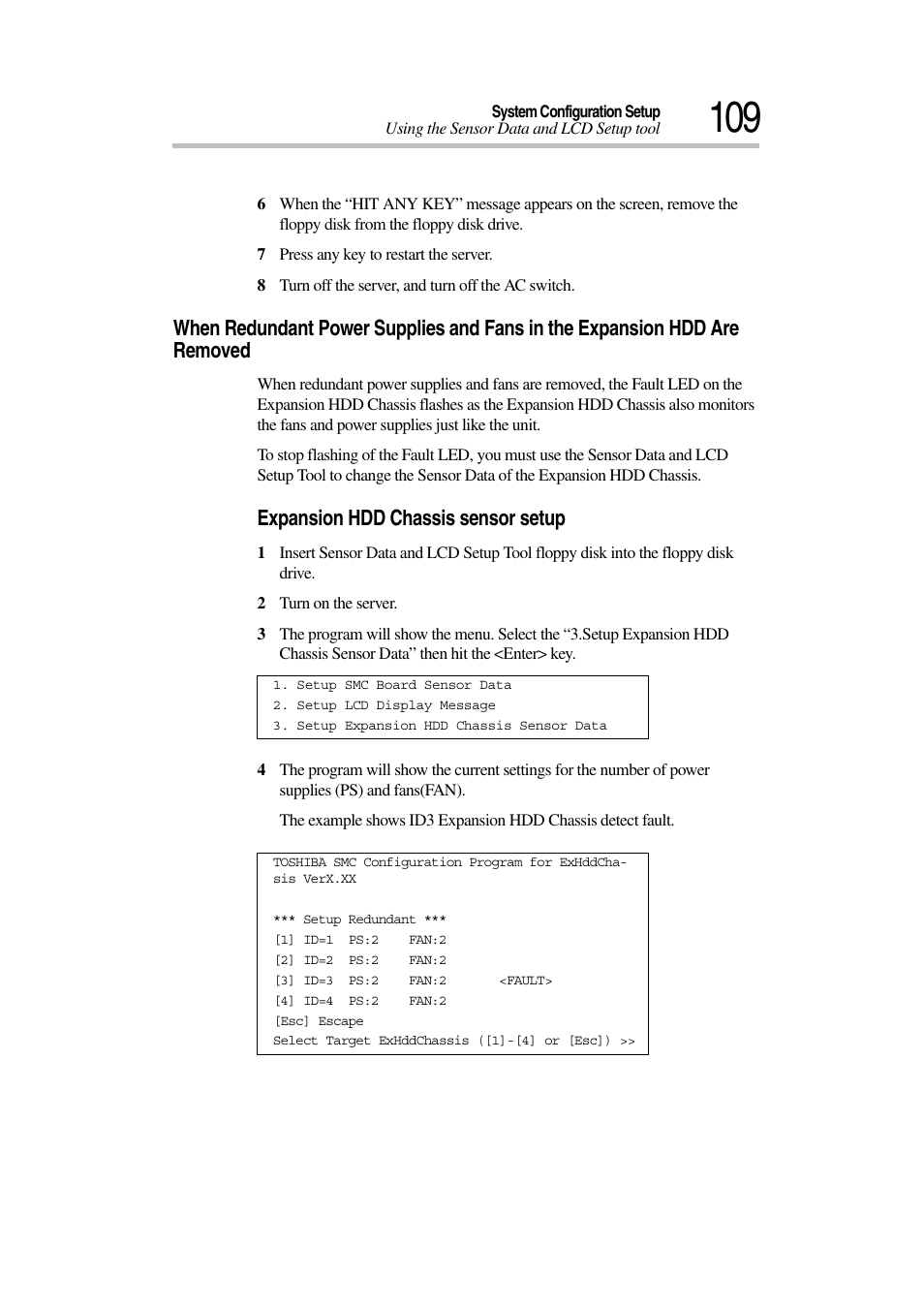 Expansion hdd chassis sensor setup | Toshiba Magnia 7010 User Manual | Page 125 / 182