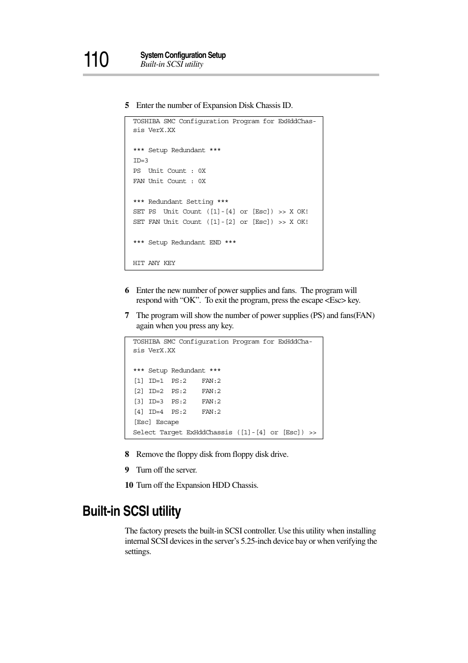 Built-in scsi utility | Toshiba Magnia 7010 User Manual | Page 126 / 182