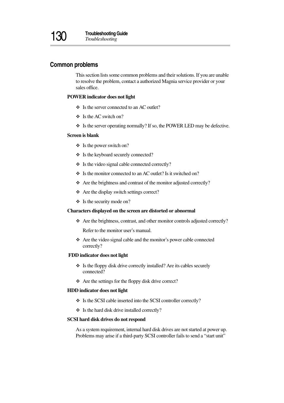 Common problems | Toshiba Magnia 7010 User Manual | Page 146 / 182