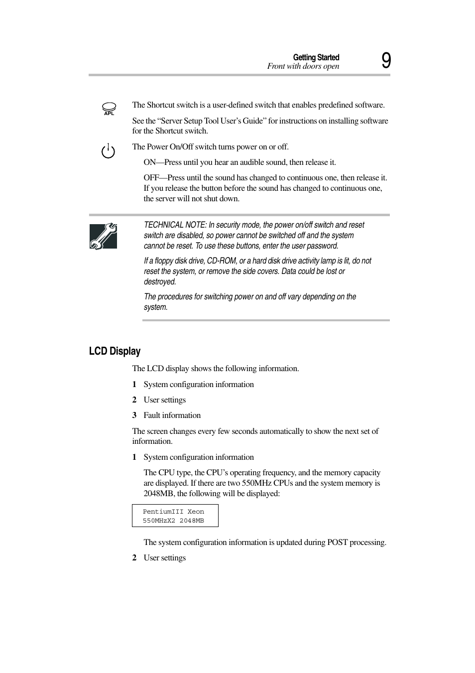 Lcd display | Toshiba Magnia 7010 User Manual | Page 25 / 182