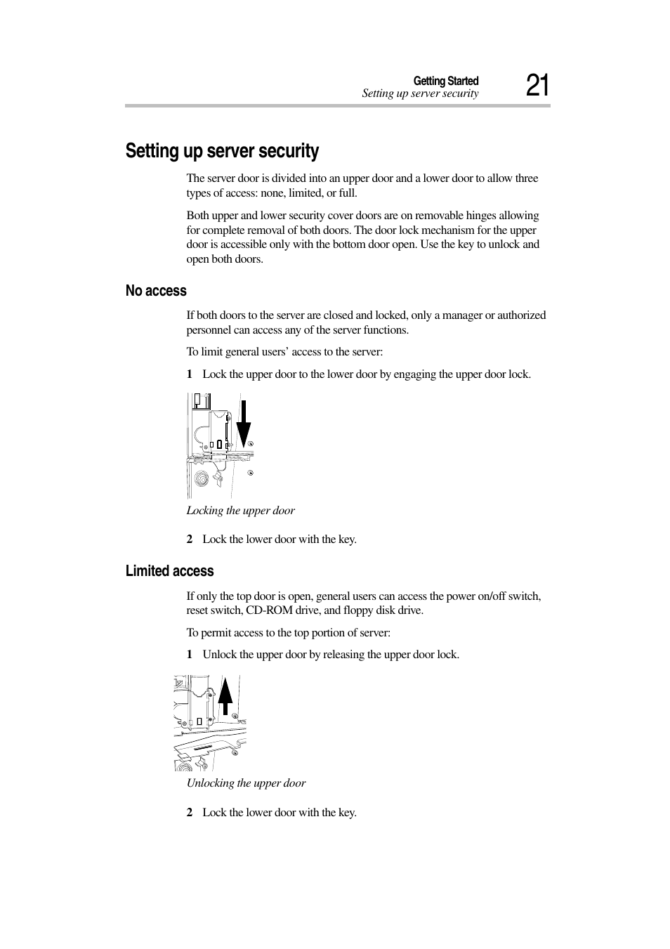 Setting up server security | Toshiba Magnia 7010 User Manual | Page 37 / 182