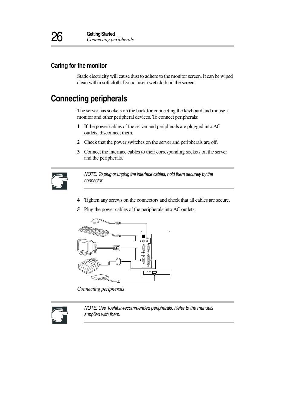 Connecting peripherals | Toshiba Magnia 7010 User Manual | Page 42 / 182