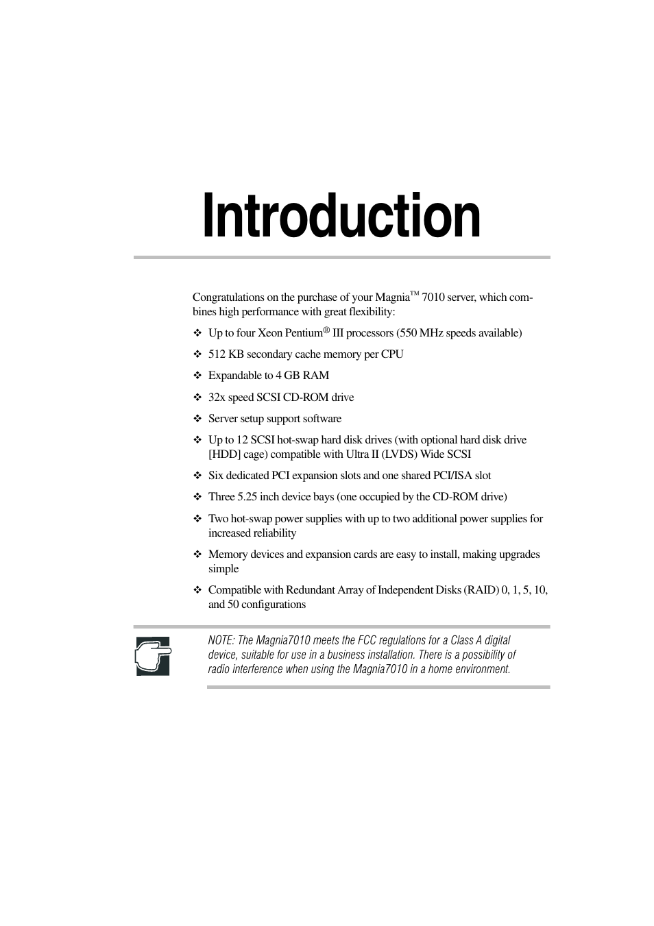 Introduction | Toshiba Magnia 7010 User Manual | Page 7 / 182