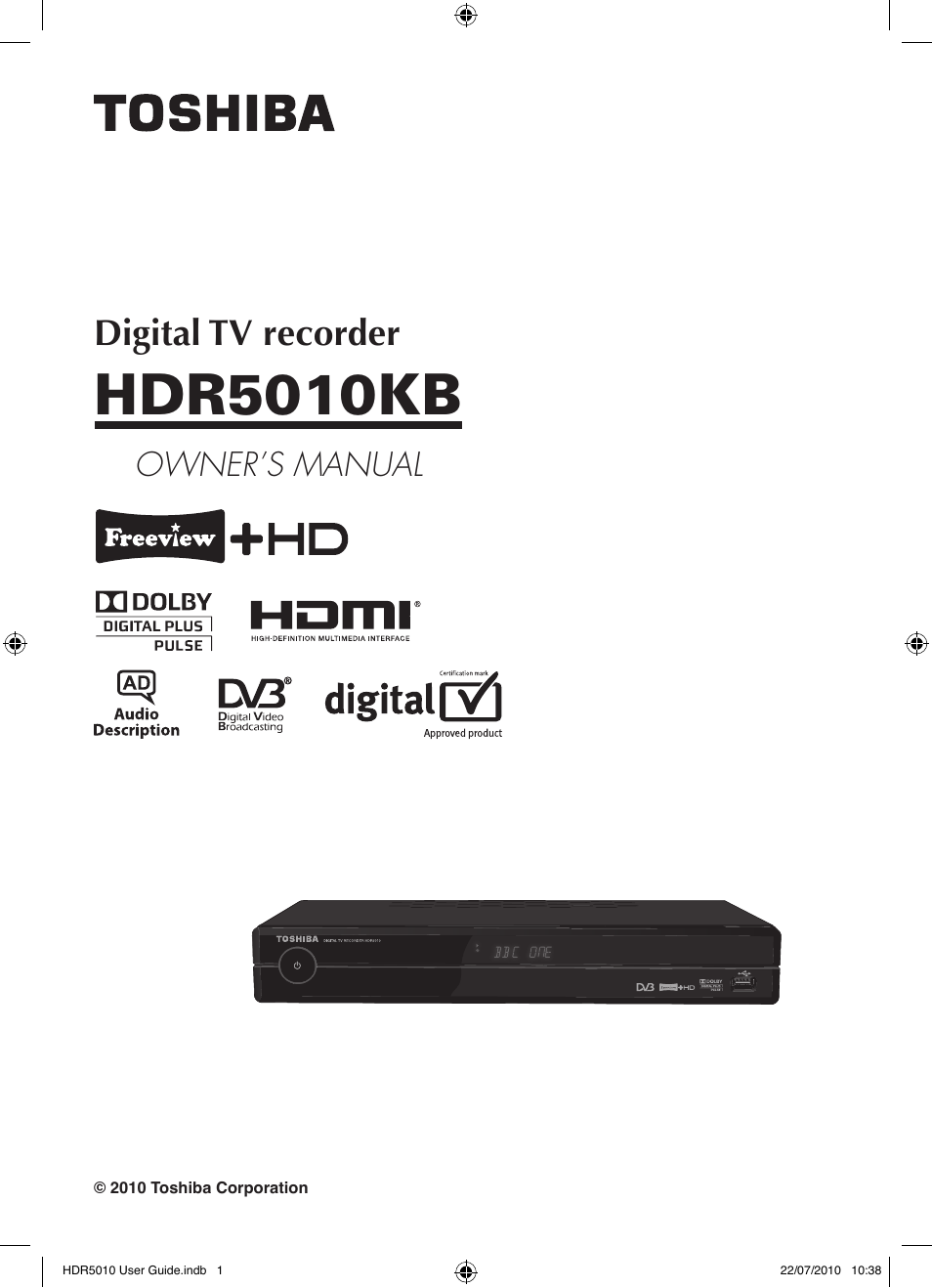 Toshiba HDR5010 User Manual | 48 pages