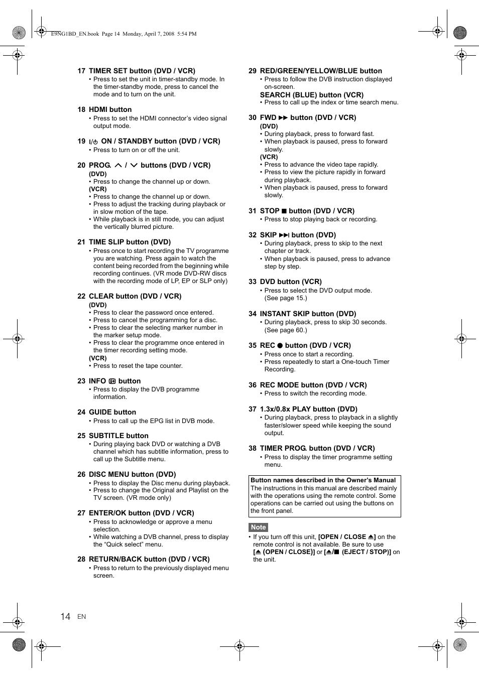 Toshiba DVR18 User Manual | Page 14 / 96