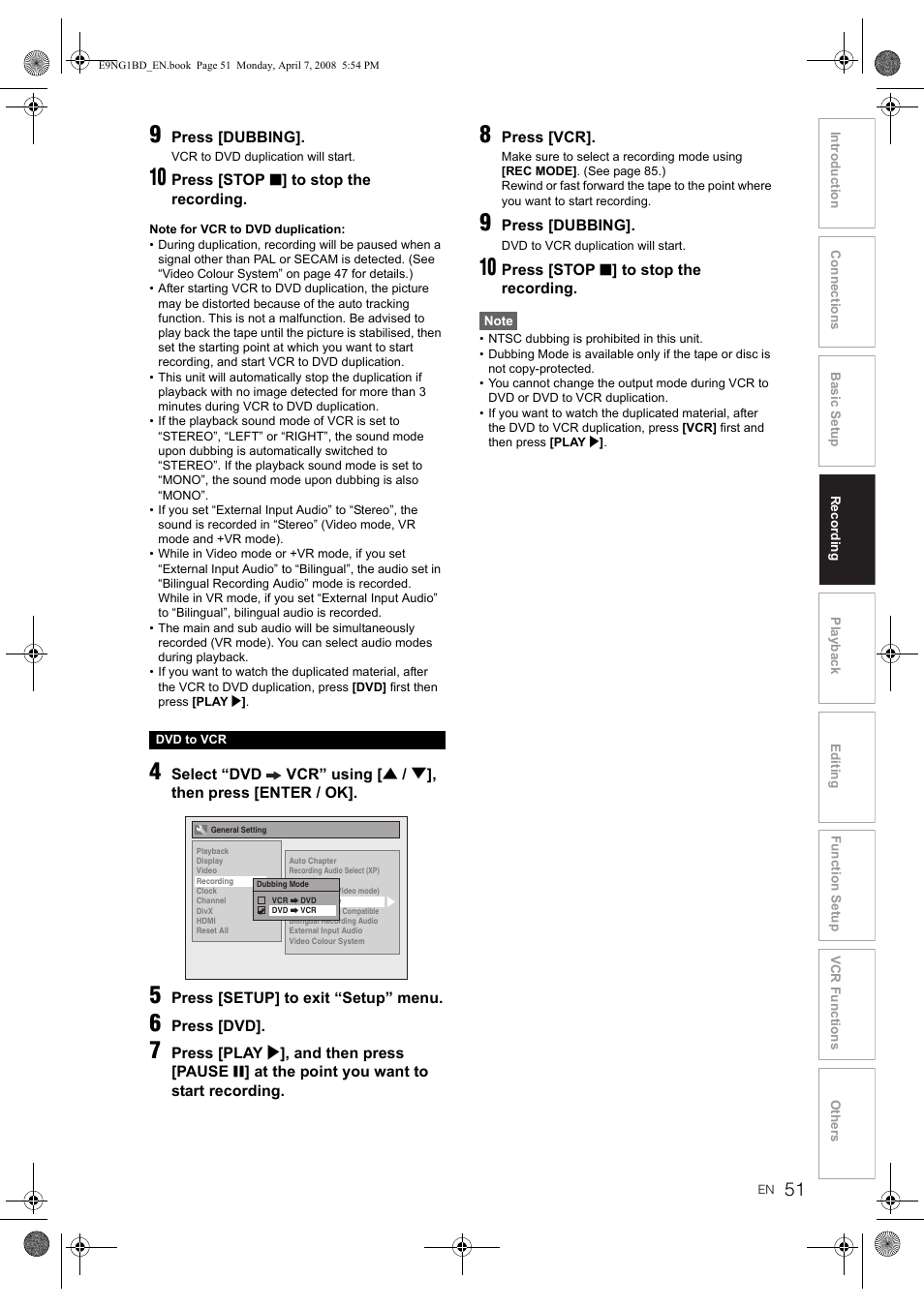 Toshiba DVR18 User Manual | Page 51 / 96
