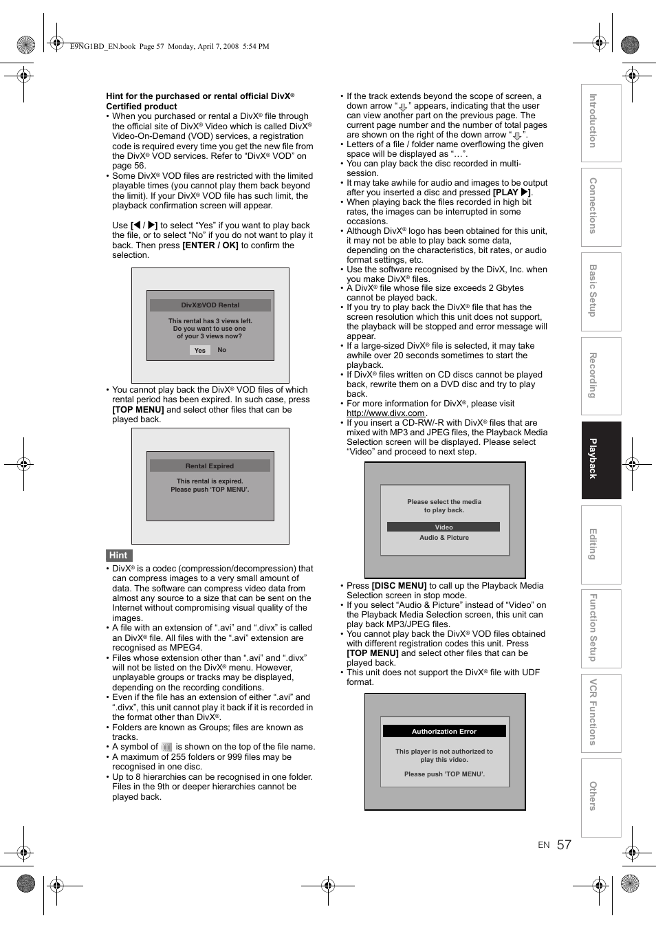 Toshiba DVR18 User Manual | Page 57 / 96