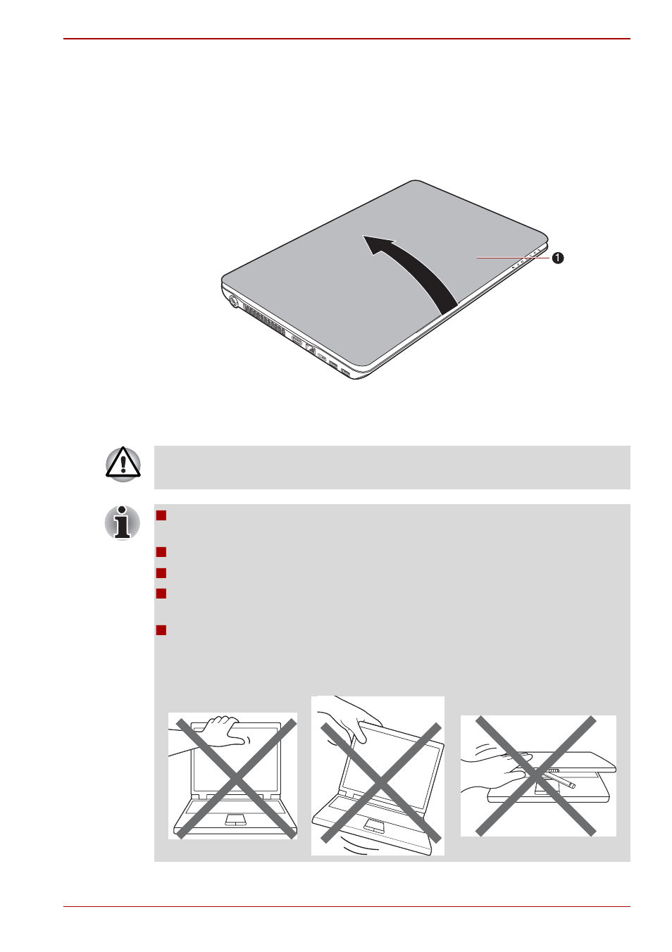 Opening the display | Toshiba Satellite P755 User Manual | Page 26 / 214