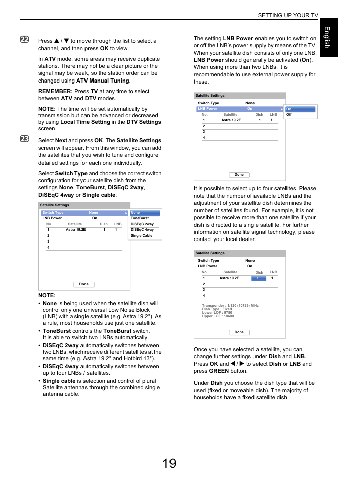 Engl ish | Toshiba L6463 User Manual | Page 19 / 95