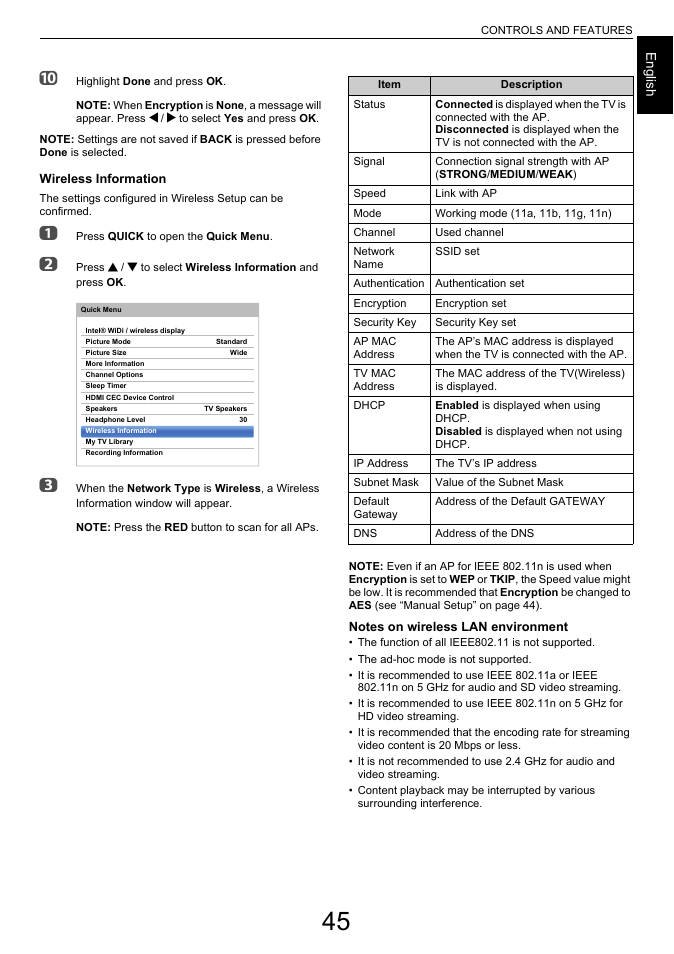 Engl ish | Toshiba L6463 User Manual | Page 45 / 95