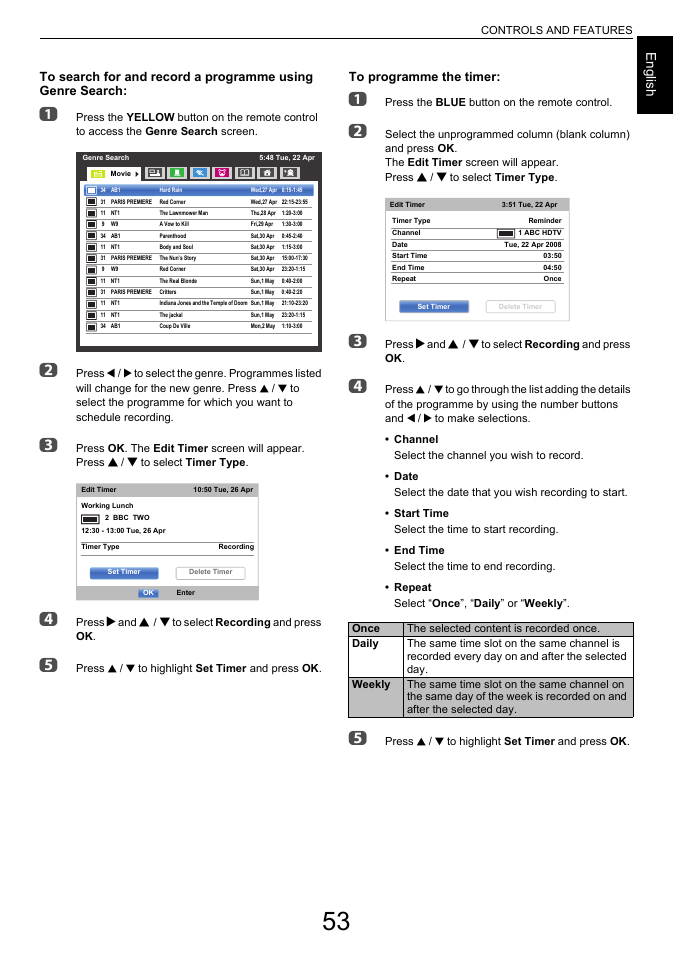 Engl ish | Toshiba L6463 User Manual | Page 53 / 95