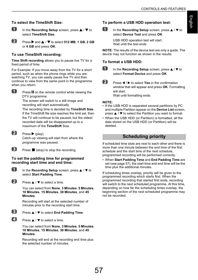 Scheduling priority | Toshiba L6463 User Manual | Page 57 / 95