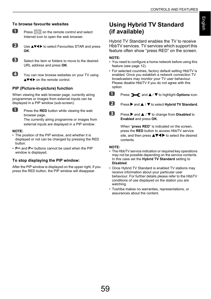 Using hybrid tv standard (if available) | Toshiba L6463 User Manual | Page 59 / 95