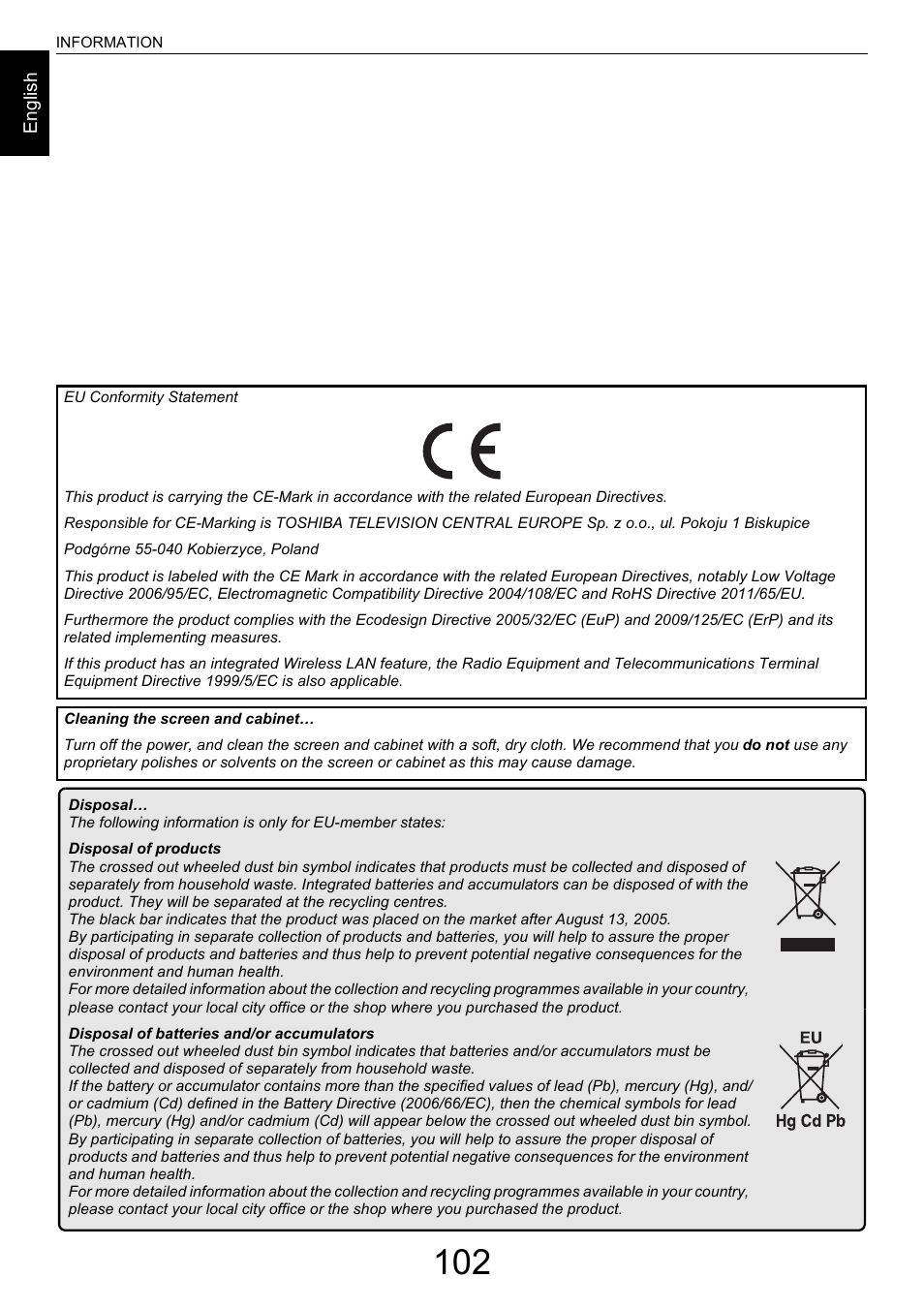 Toshiba M9363 User Manual | Page 102 / 106