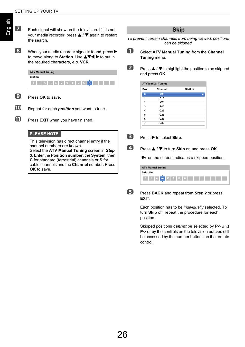 Skip, En g lis h | Toshiba M9363 User Manual | Page 26 / 106