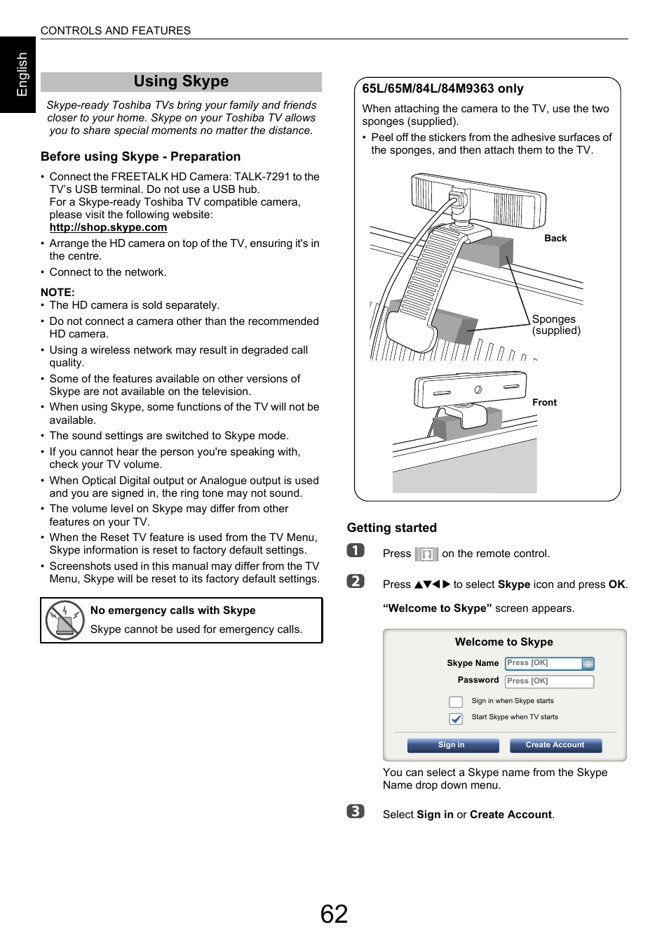 Using skype | Toshiba M9363 User Manual | Page 62 / 106