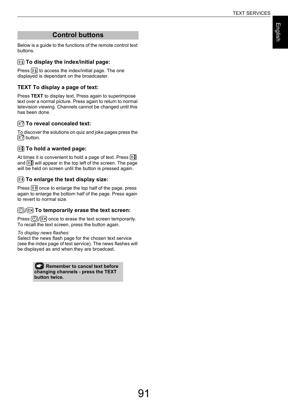 Control buttons | Toshiba M9363 User Manual | Page 91 / 106