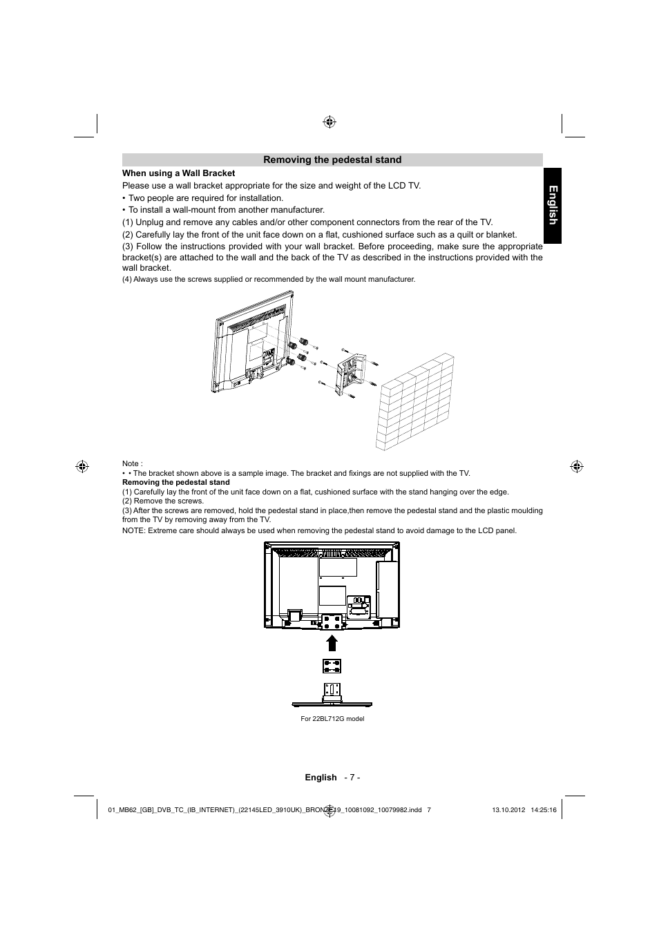 English | Toshiba BL712 User Manual | Page 8 / 44