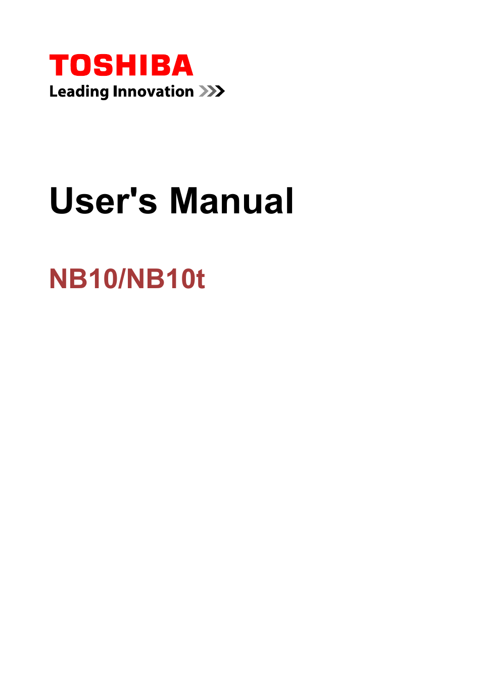 Toshiba Satellite NB10T-A User Manual | 116 pages