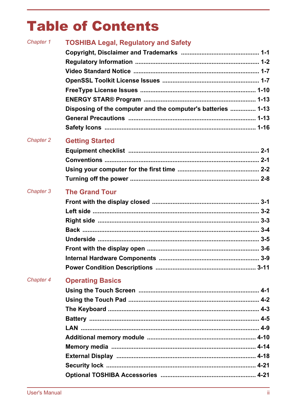 Toshiba Satellite NB10T-A User Manual | Page 2 / 116