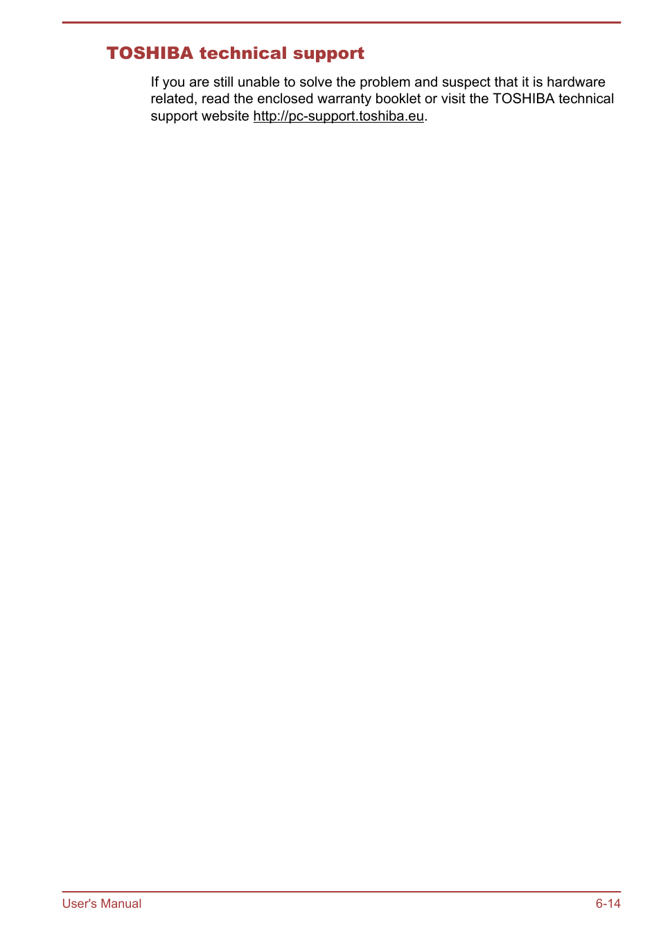 Toshiba technical support | Toshiba Satellite NB10T-A User Manual | Page 97 / 116
