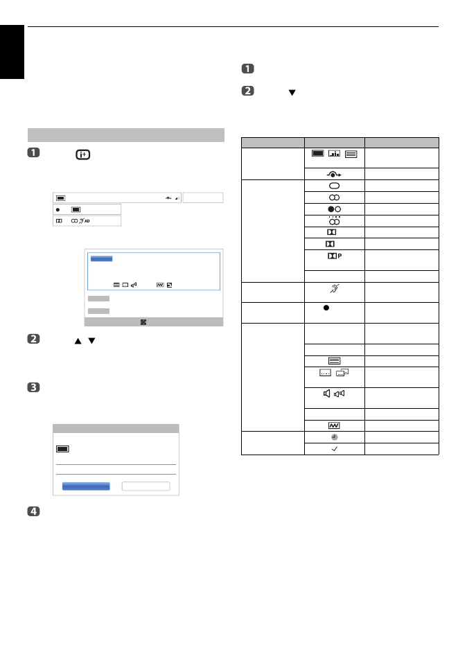 Digital on-screen information, Information, En g lis h | Toshiba M6363 User Manual | Page 70 / 94