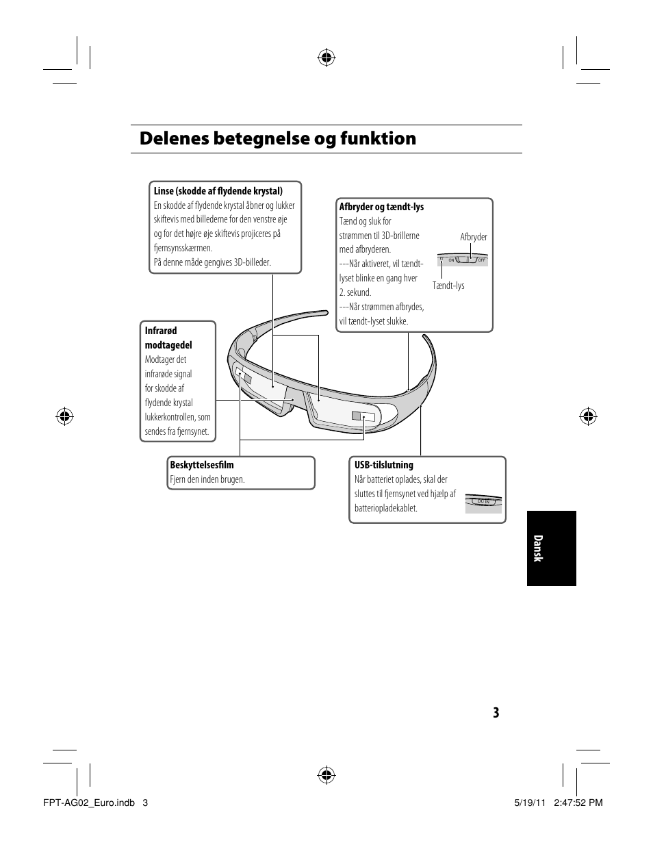 Delenes betegnelse og funktion | Toshiba FPTAG02G User Manual | Page 101 / 108