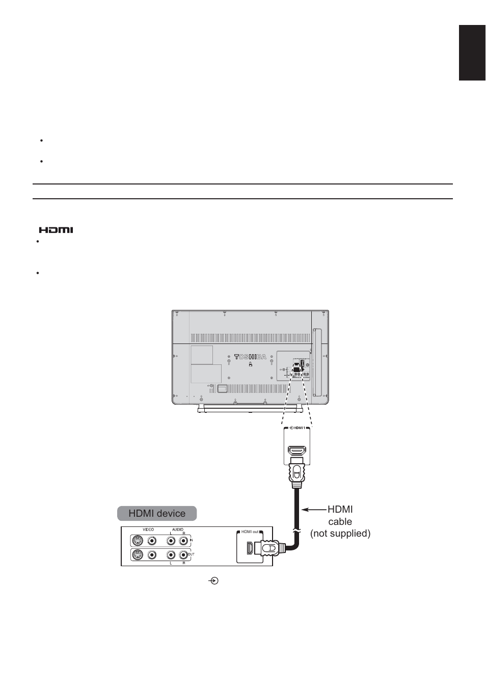 Connecting an hdmi or dvi device to the hdmi input | Toshiba L2433 User Manual | Page 11 / 59