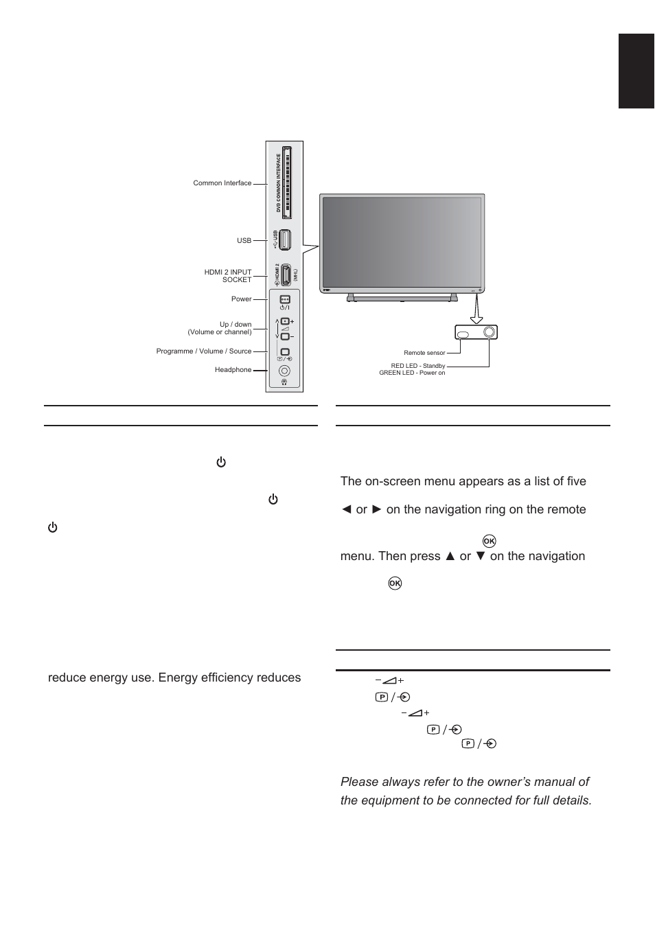 Using the controls, Switching on, Using the remote control | Using the controls on the tv | Toshiba L2433 User Manual | Page 15 / 59