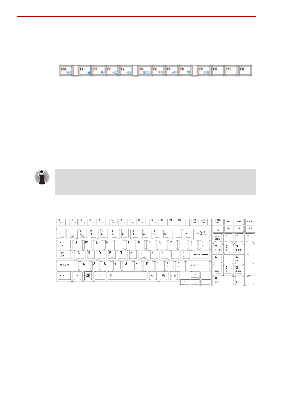 Function keys: f1 … f9, Soft keys: fn key combinations | Toshiba Satellite Pro L550 User Manual | Page 106 / 204