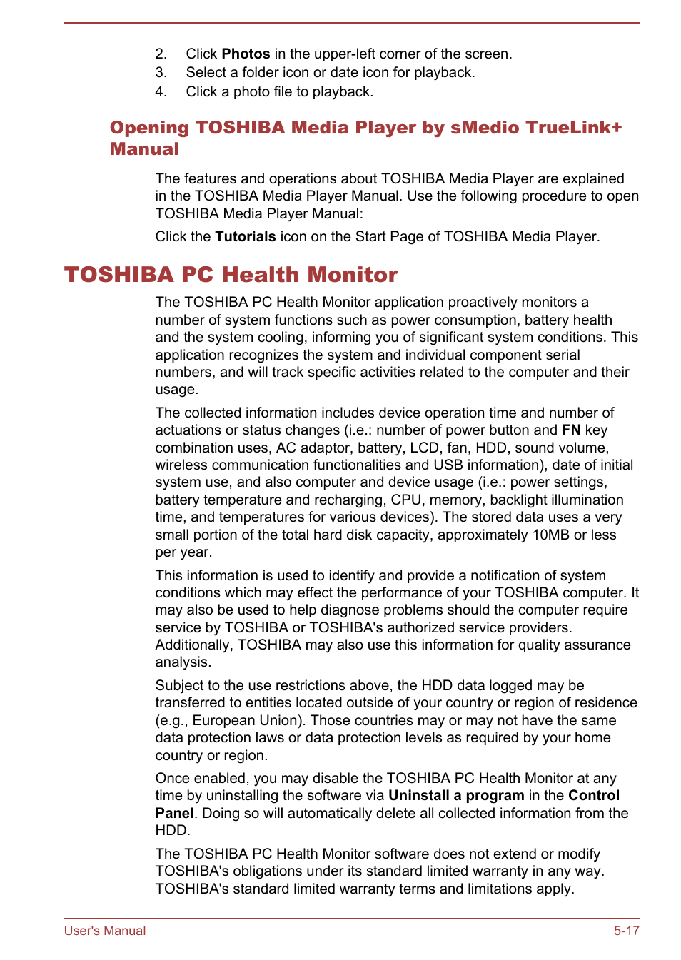 Toshiba pc health monitor, Toshiba pc health monitor -17 | Toshiba Qosmio X875 User Manual | Page 131 / 158