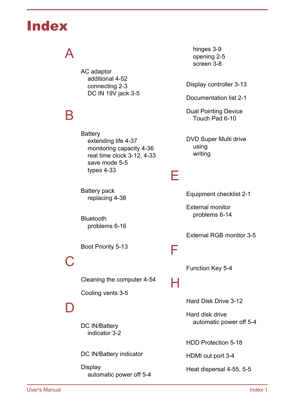 Index, Index a | Toshiba Qosmio X875 User Manual | Page 156 / 158