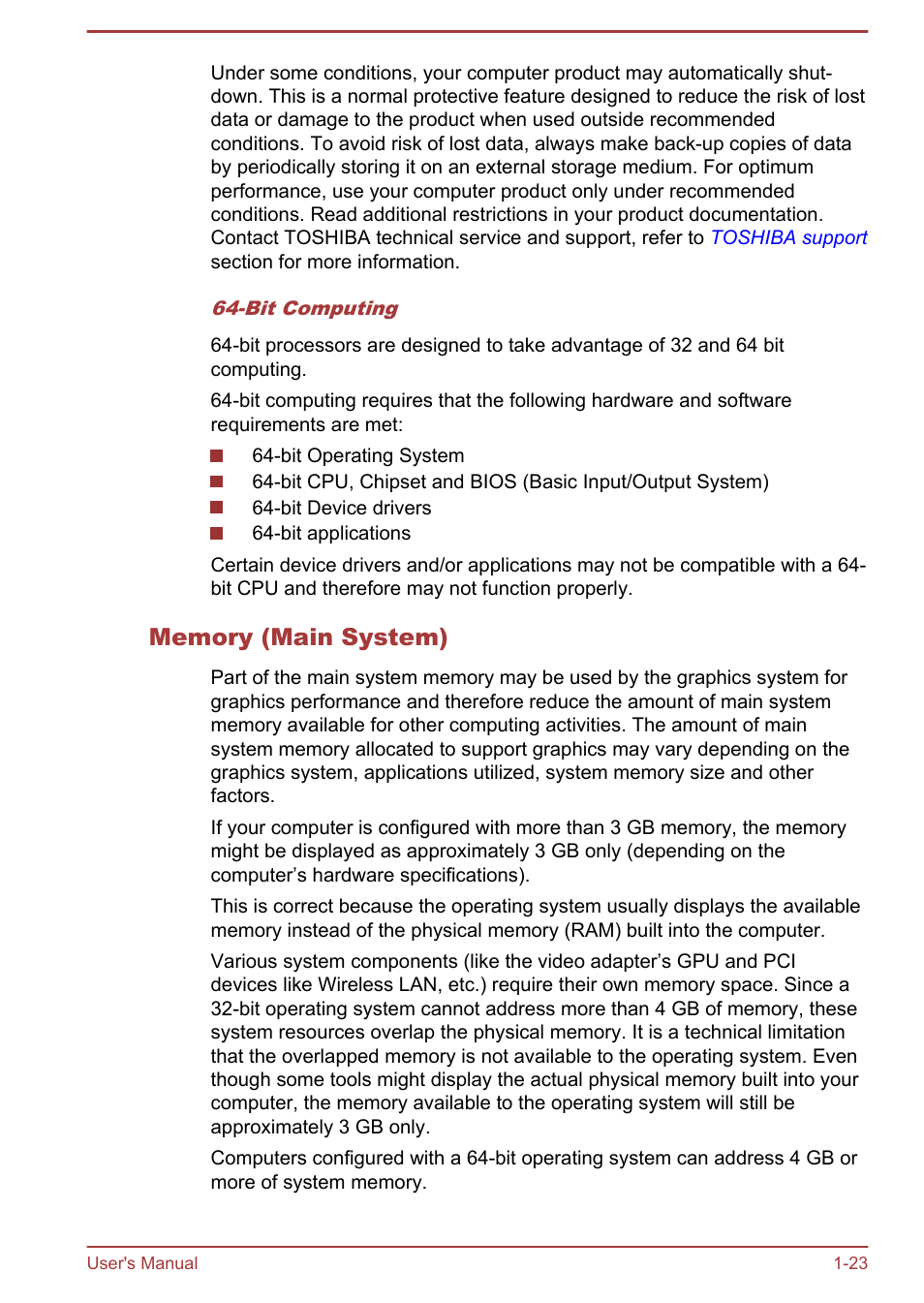 Memory (main system) | Toshiba Qosmio X875 User Manual | Page 27 / 158