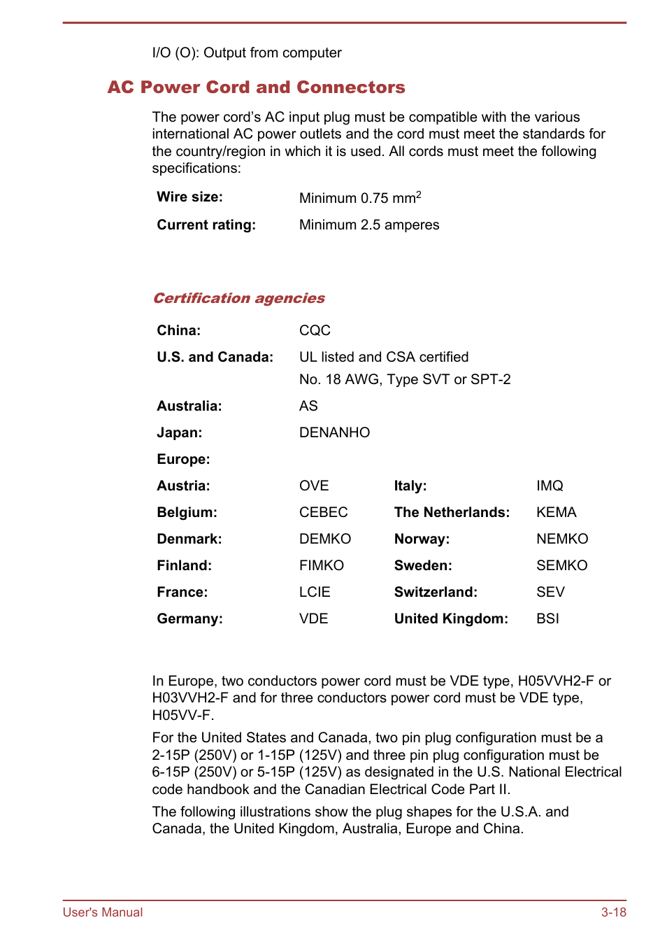 Ac power cord and connectors | Toshiba Qosmio X875 User Manual | Page 58 / 158