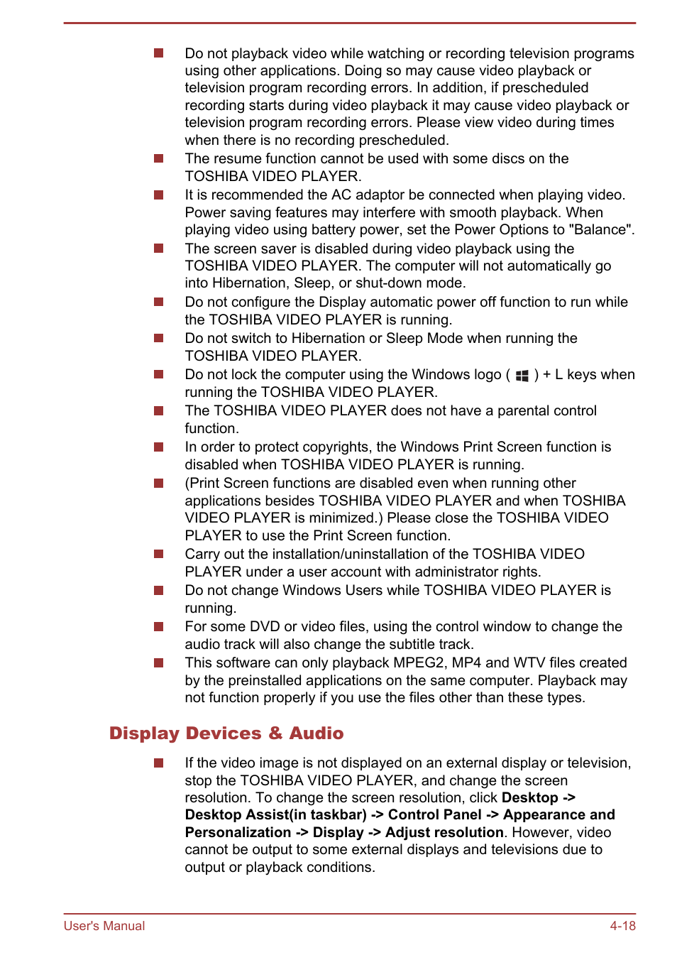 Display devices & audio | Toshiba Qosmio X875 User Manual | Page 77 / 158