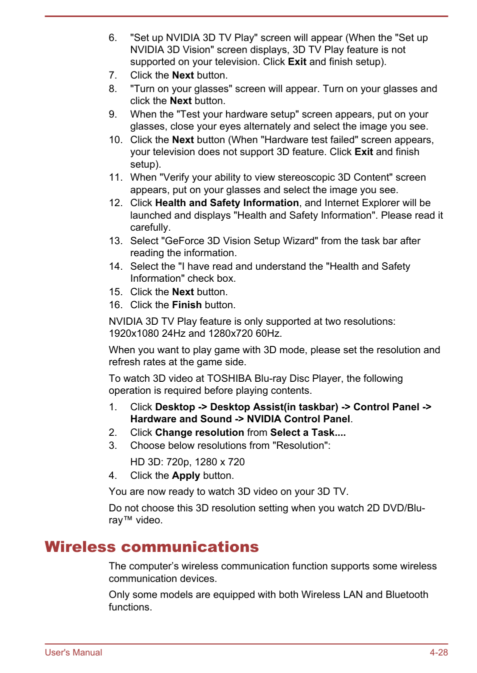 Wireless communications, Wireless communications -28 | Toshiba Qosmio X875 User Manual | Page 87 / 158