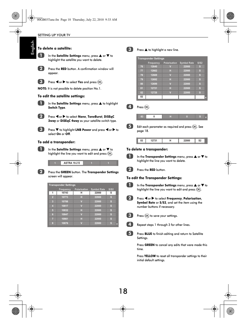 Toshiba TV743 User Manual | Page 18 / 84