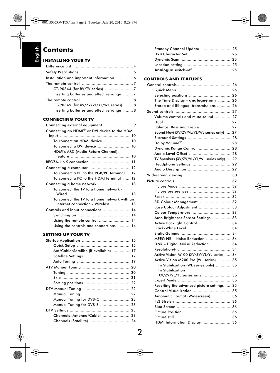 Toshiba TV743 User Manual | Page 2 / 84