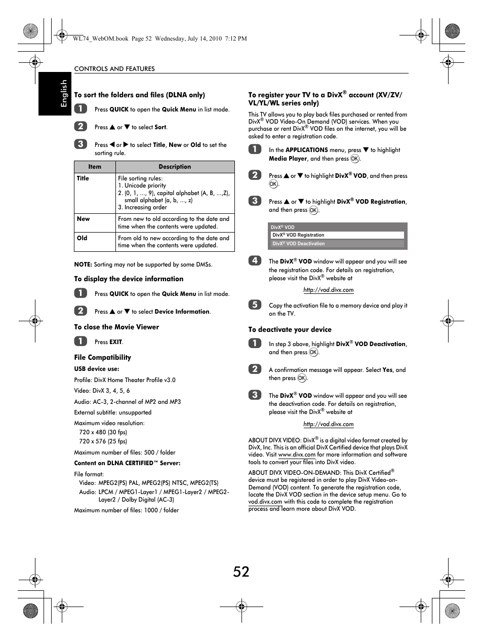 Toshiba TV743 User Manual | Page 52 / 84