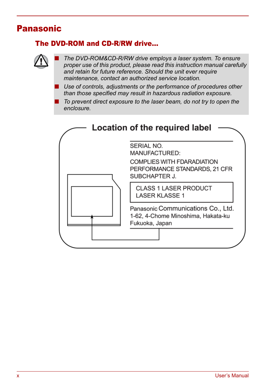 Panasonic | Toshiba Satellite Pro P100 (PSPAE) User Manual | Page 10 / 172