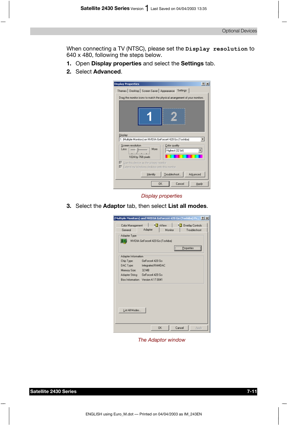 Toshiba Satellite 2430-301 User Manual | Page 121 / 222