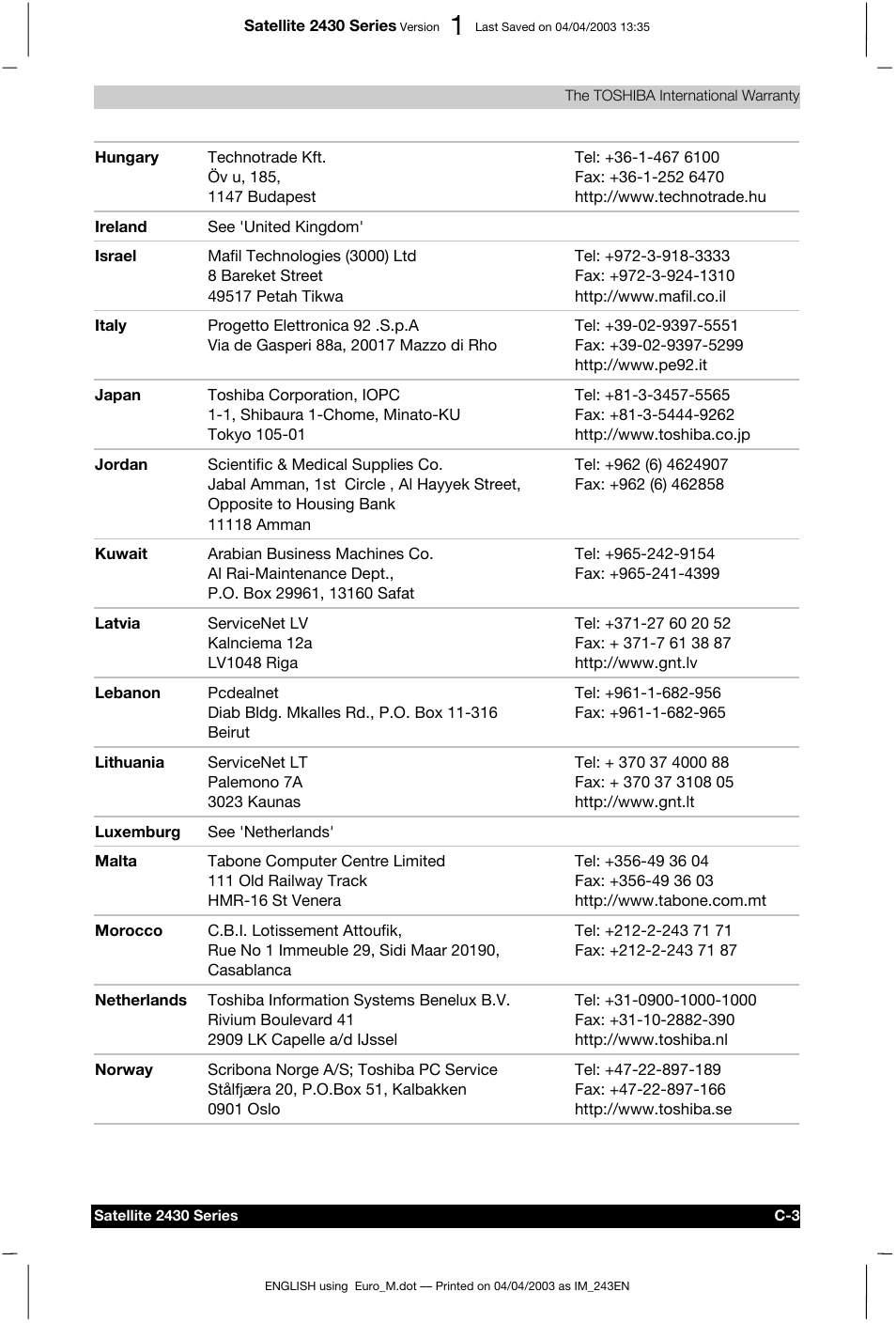 Toshiba Satellite 2430-301 User Manual | Page 153 / 222