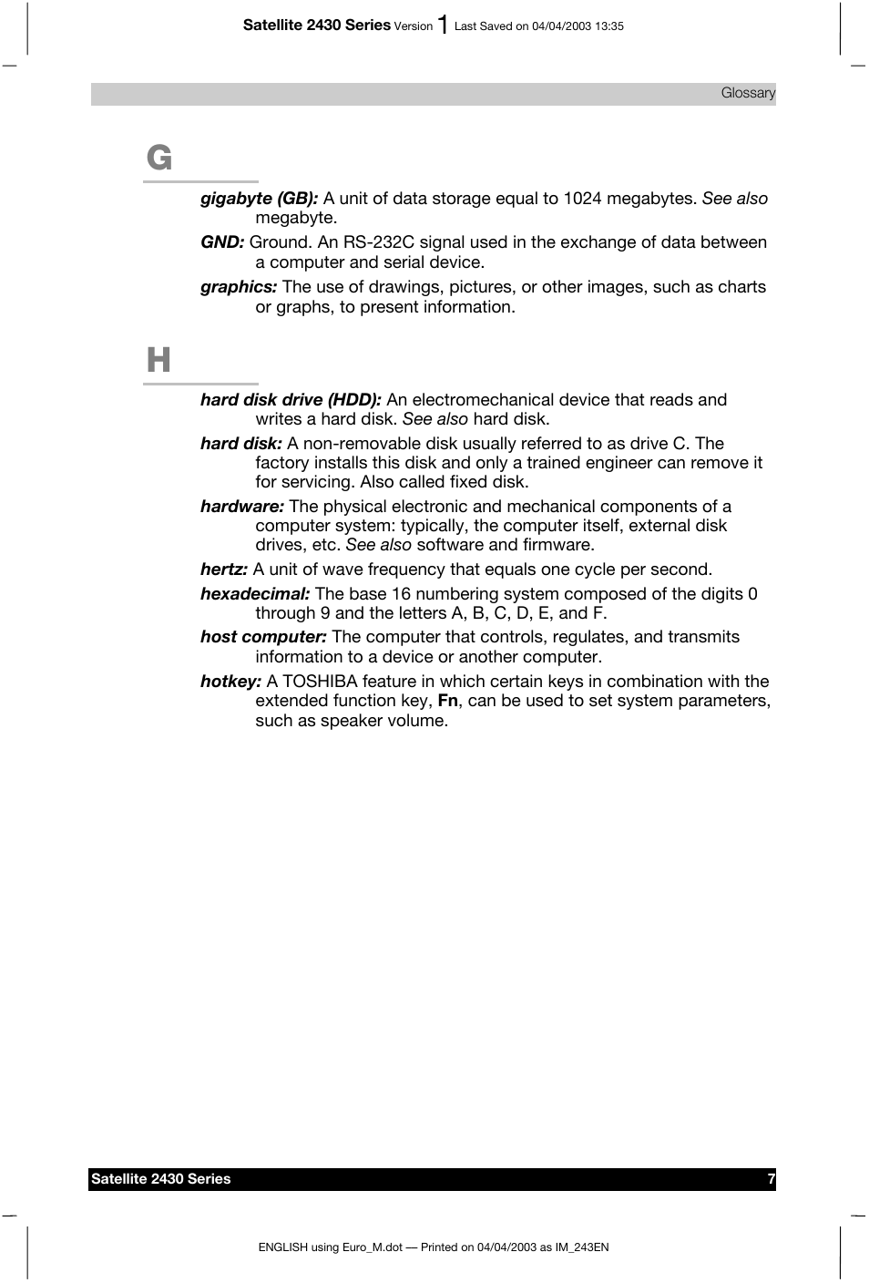 Toshiba Satellite 2430-301 User Manual | Page 210 / 222