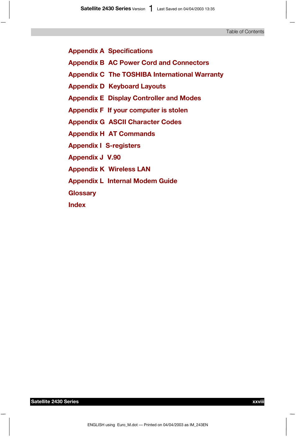 Toshiba Satellite 2430-301 User Manual | Page 28 / 222