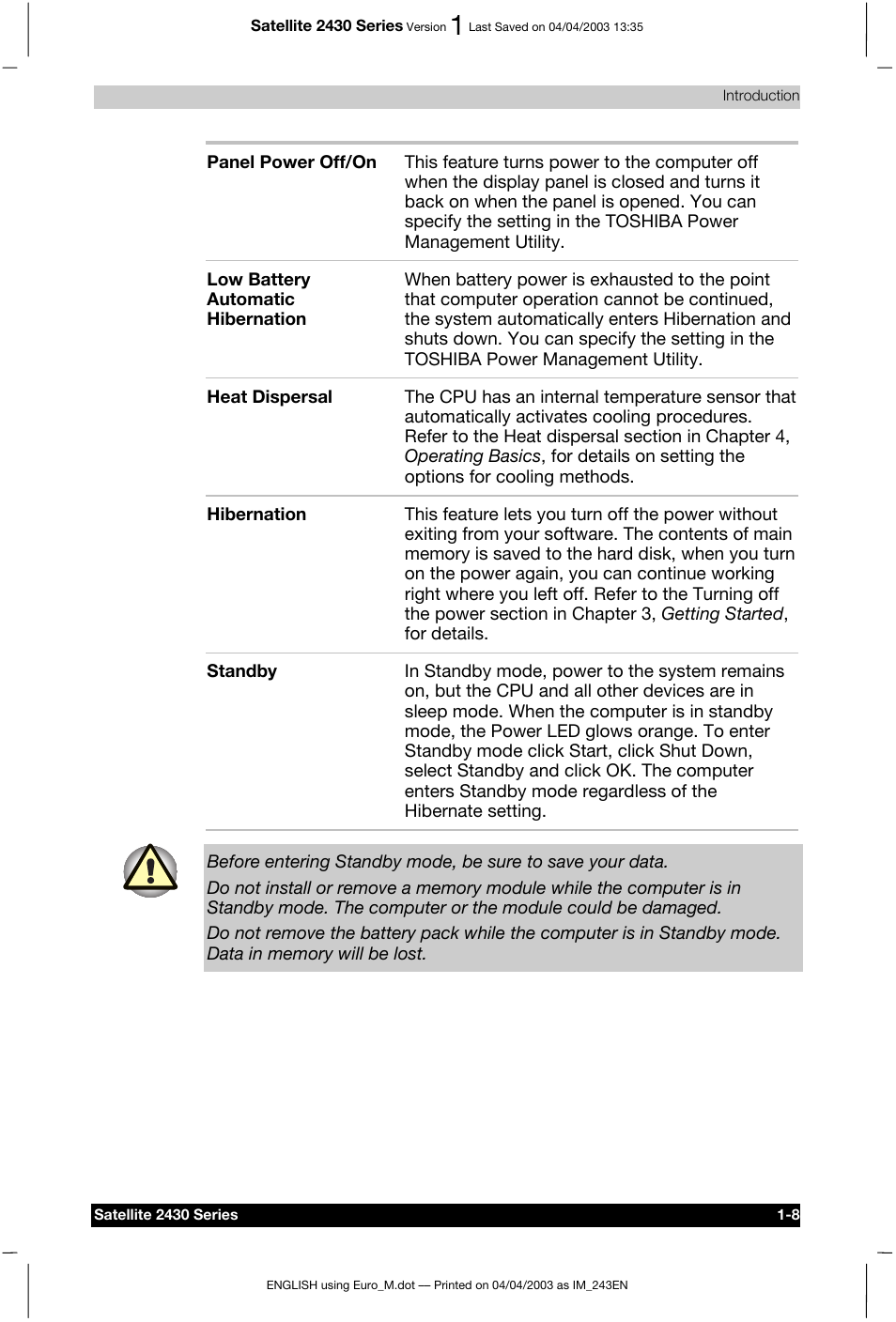 Toshiba Satellite 2430-301 User Manual | Page 39 / 222