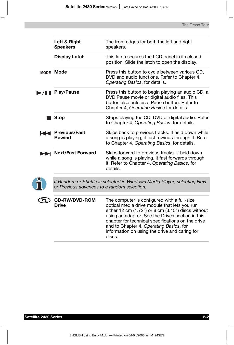Toshiba Satellite 2430-301 User Manual | Page 43 / 222