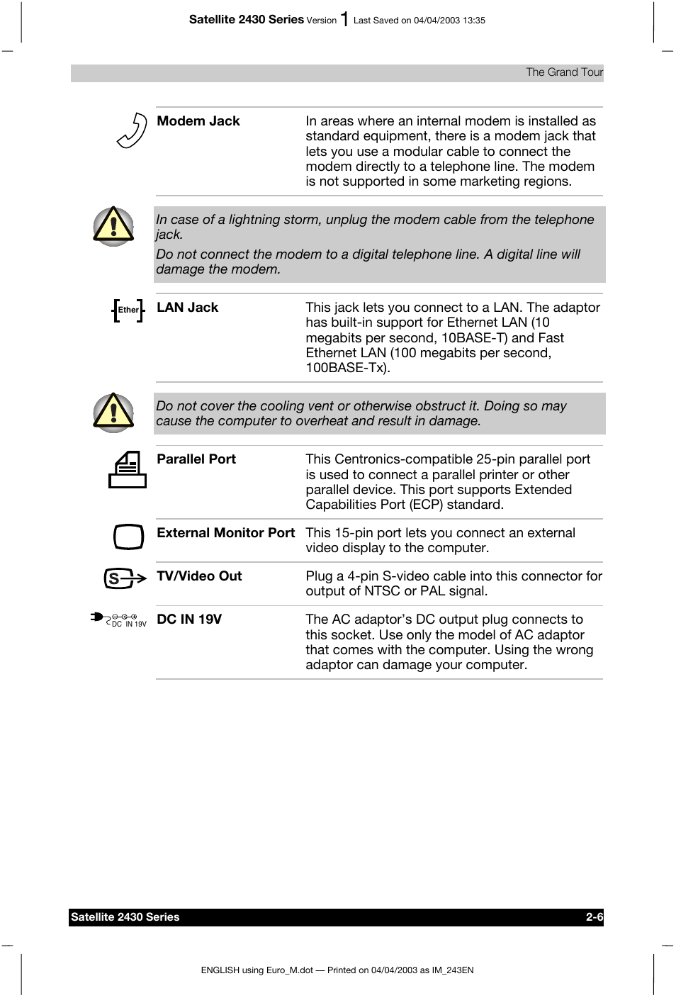 Toshiba Satellite 2430-301 User Manual | Page 47 / 222