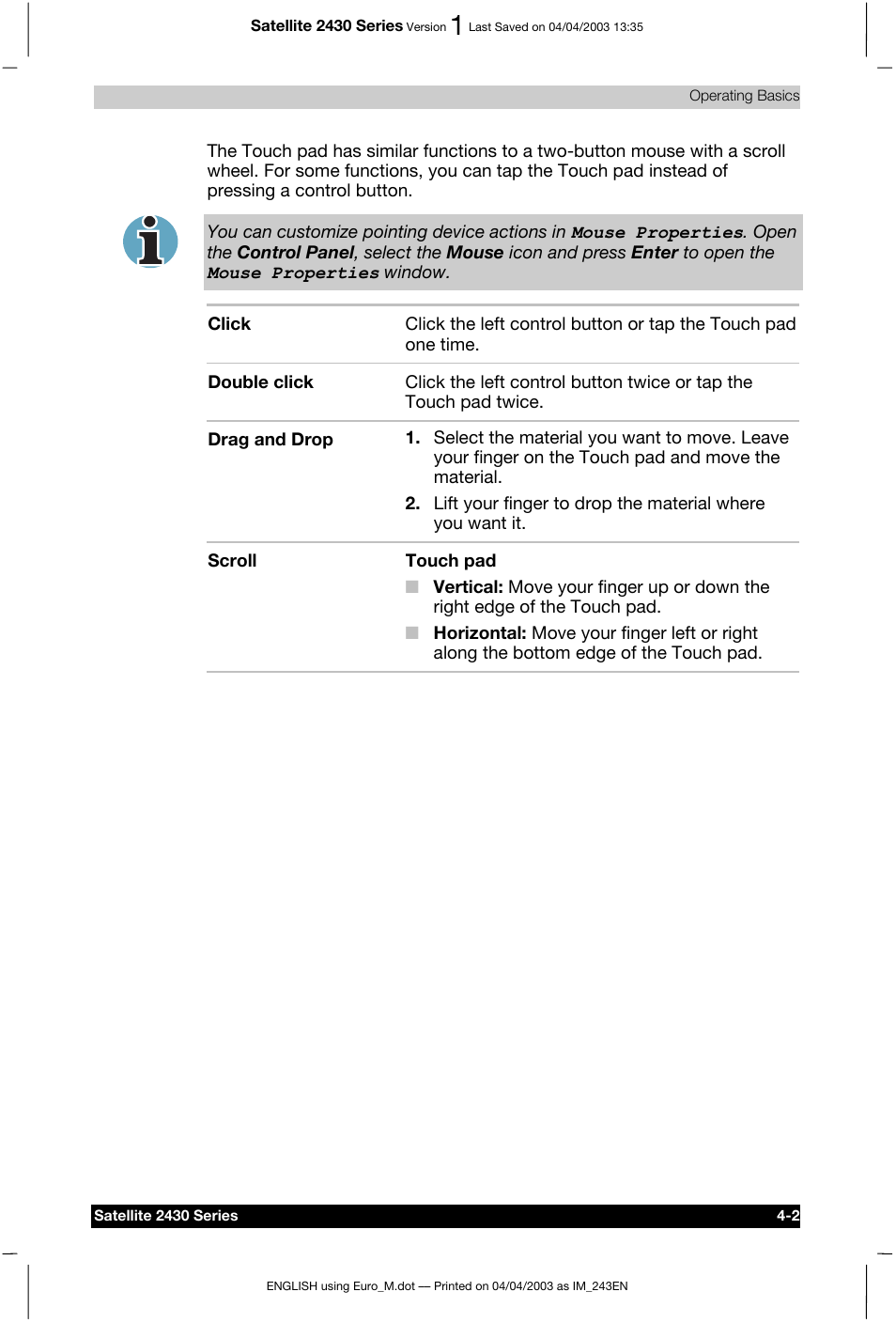 Toshiba Satellite 2430-301 User Manual | Page 69 / 222