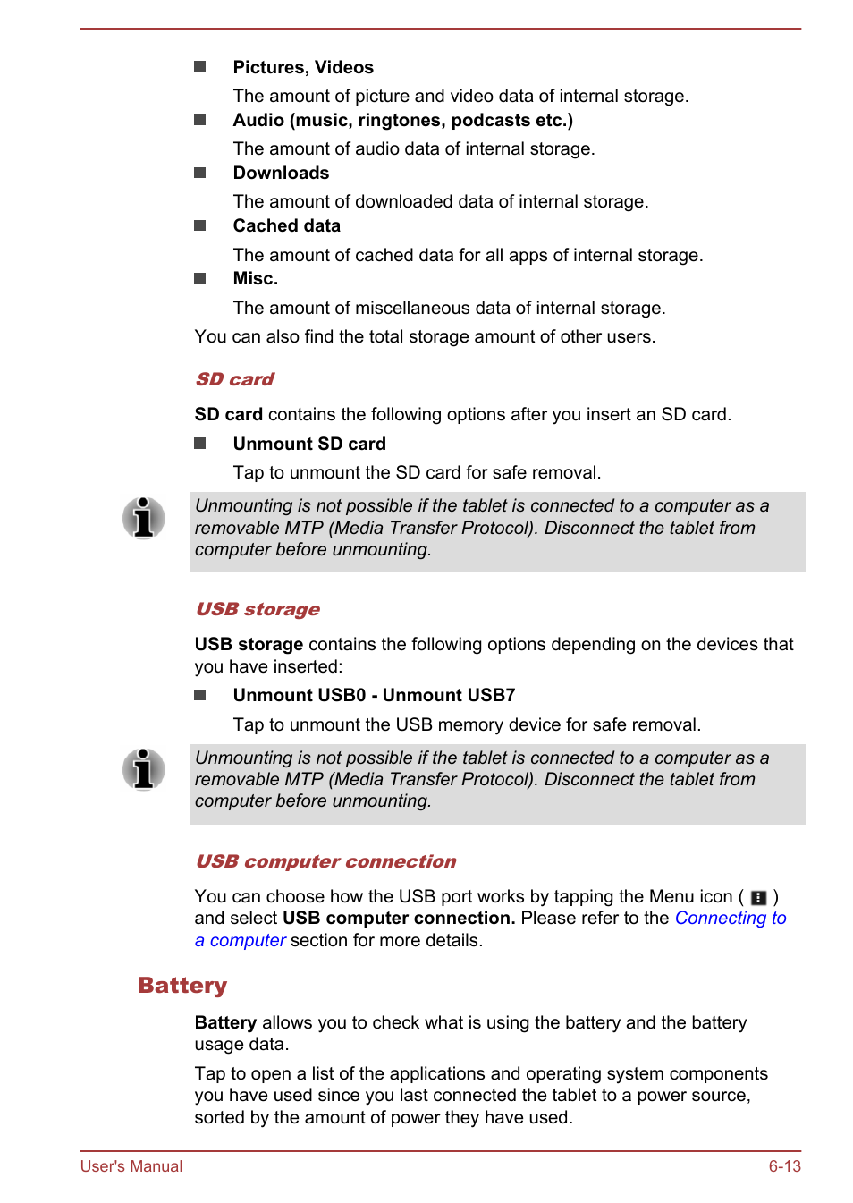 Battery | Toshiba AT10LE-A User Manual | Page 68 / 102